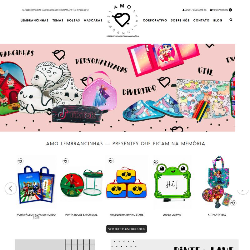 Site publicado: Amo Lembrancinhas